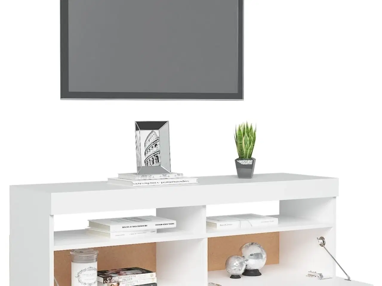 Billede 6 - Tv-skab med LED-lys 120x35x40 cm hvid