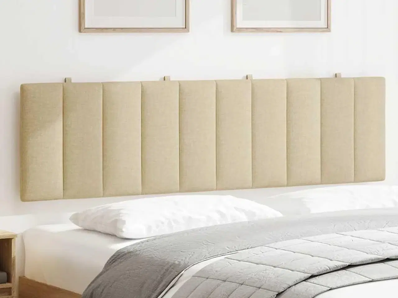 Billede 3 - Gavlpude Hanko 180 cm stof cremefarvet