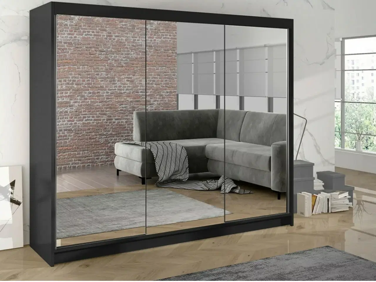 Billede 1 - 2x klædeskab med spejl skydedøre