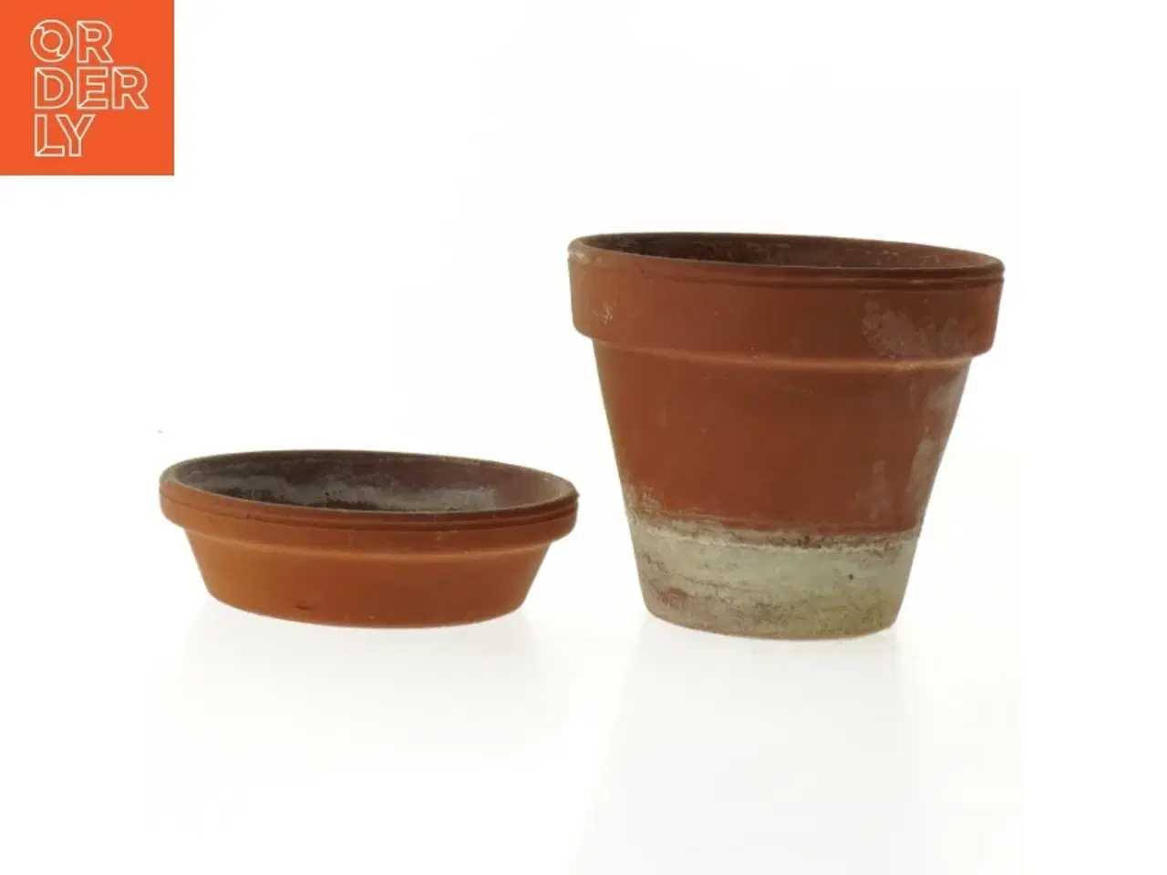 Billede 2 - Terracottakrukke med underskål (str. Ø. 11,5 cm. længde, 10 cm)