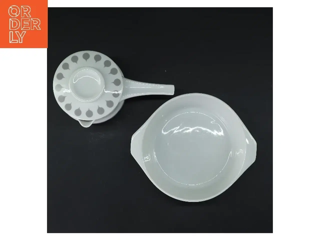 Billede 2 - Porcelæns grydesæt med mønster (str. Ø 15,5 cm)fra lyngby porcelæns fabrik