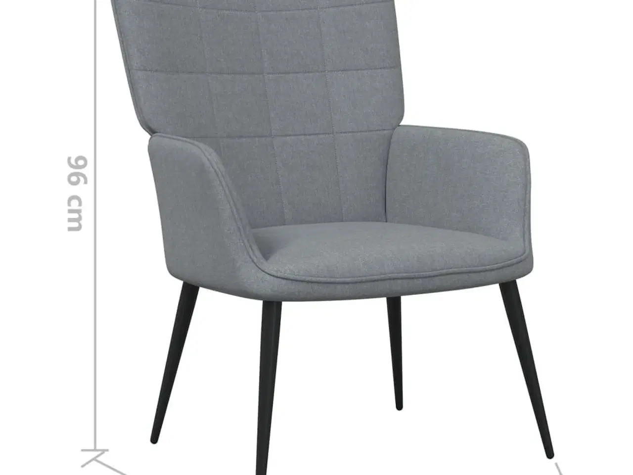 Billede 11 - Lænestol med skammel stof lysegrå