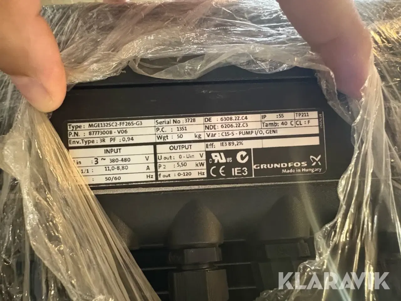 Billede 10 - Motor pumpe Grundfos MGE132SC2-FF265-G3
