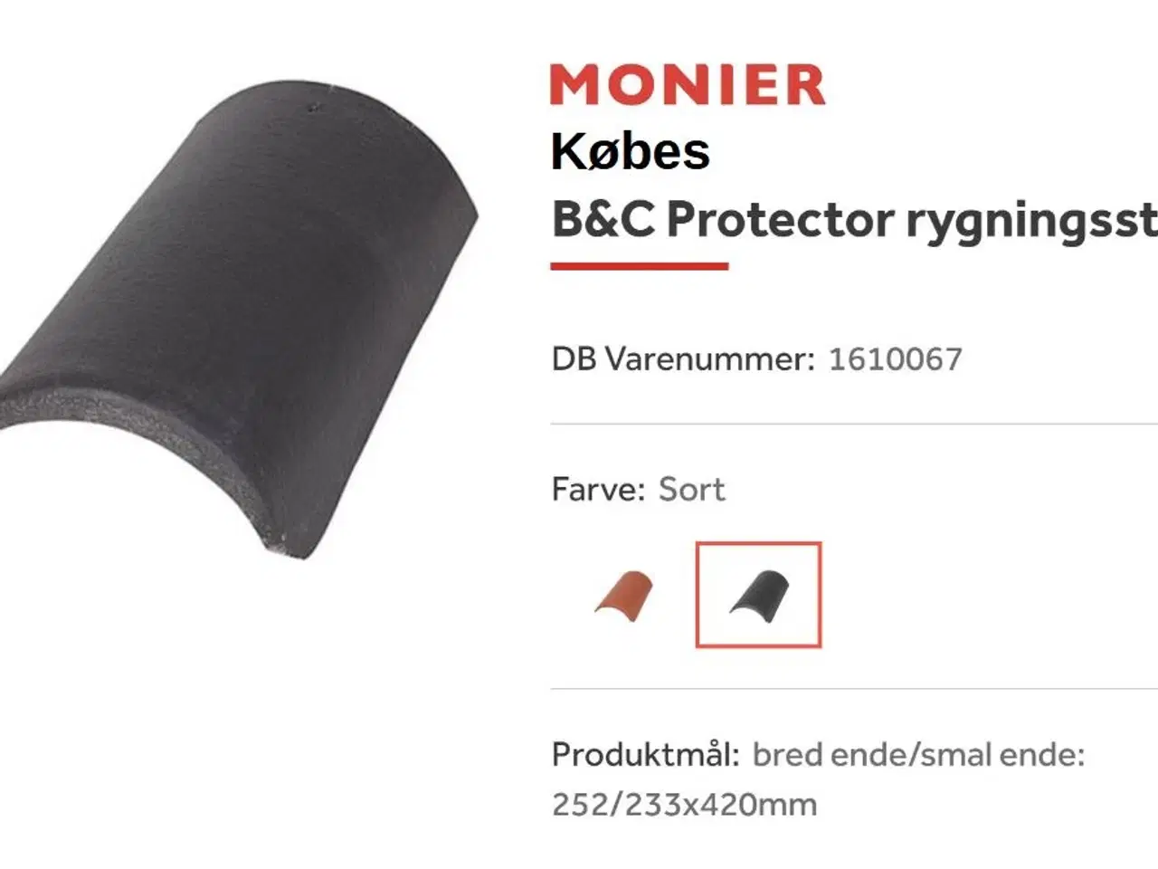 Billede 1 - B&C Protector rygningssten Købes Farve: Sort