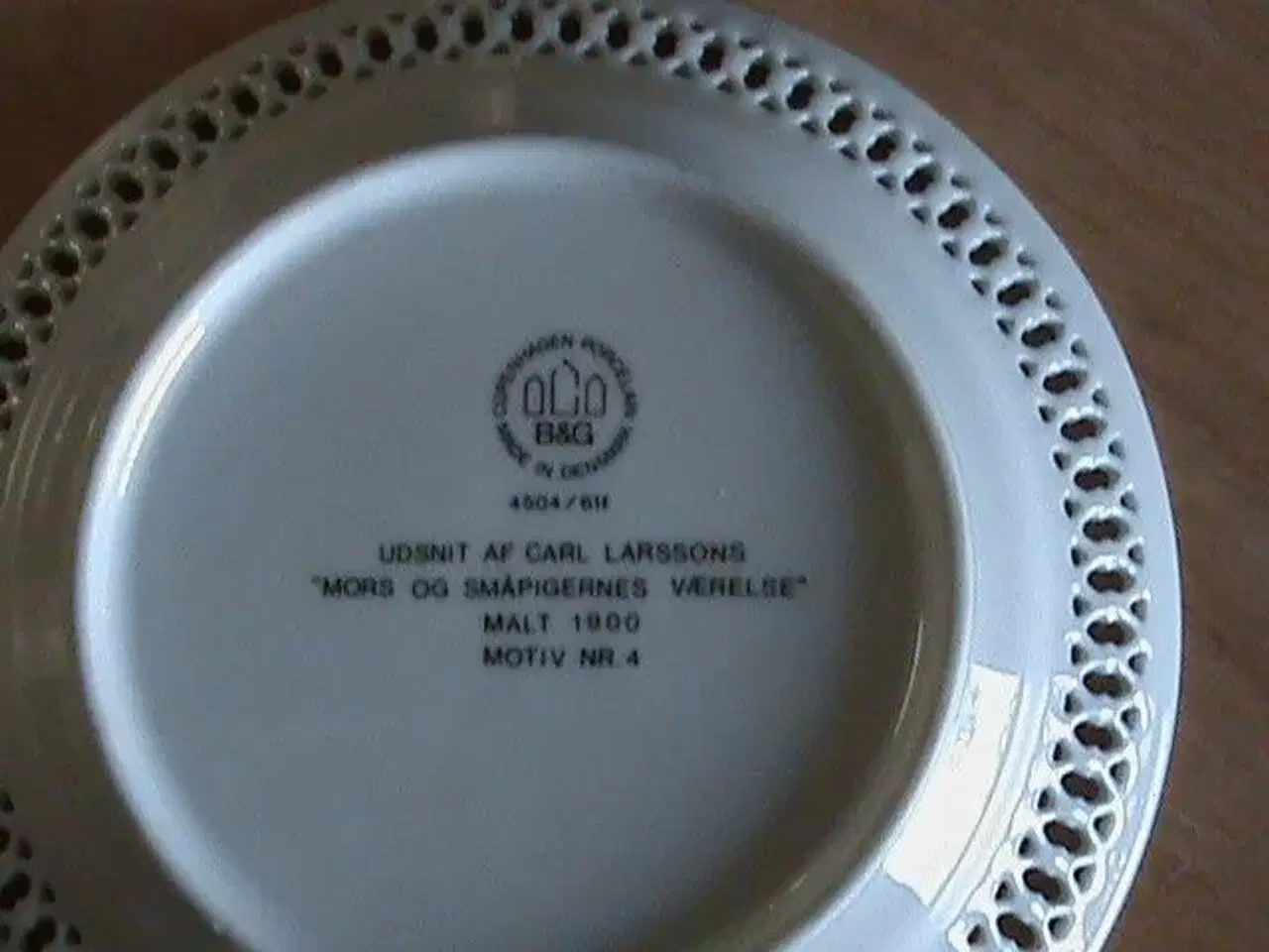 Billede 2 - Carl Larsson porcelæn platte tallerken B&G
