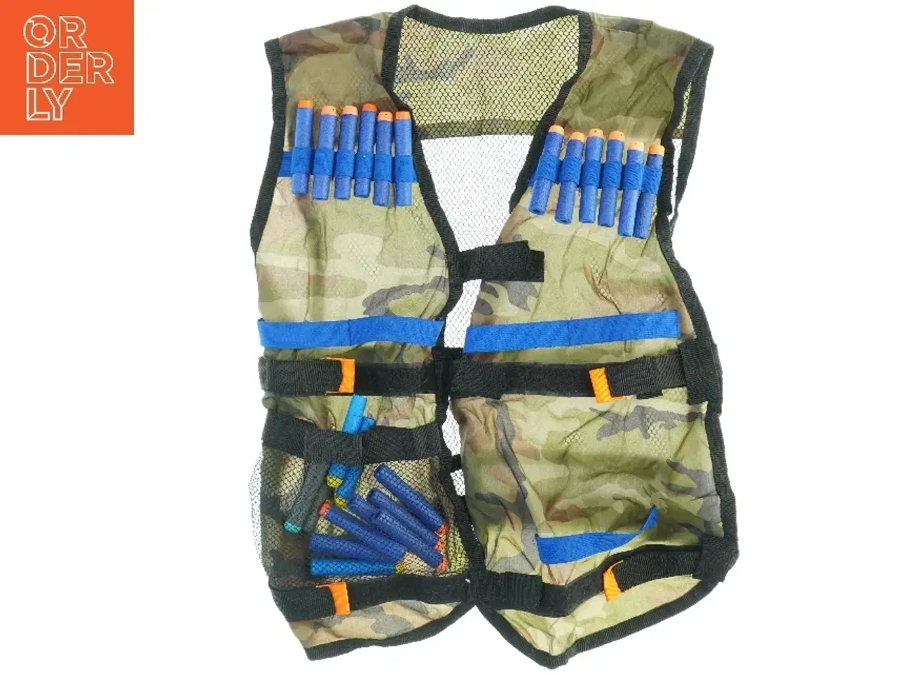 Billede 1 - Kamuflage taktikvest med skumpatroner (str. 50 x. 35 cm)