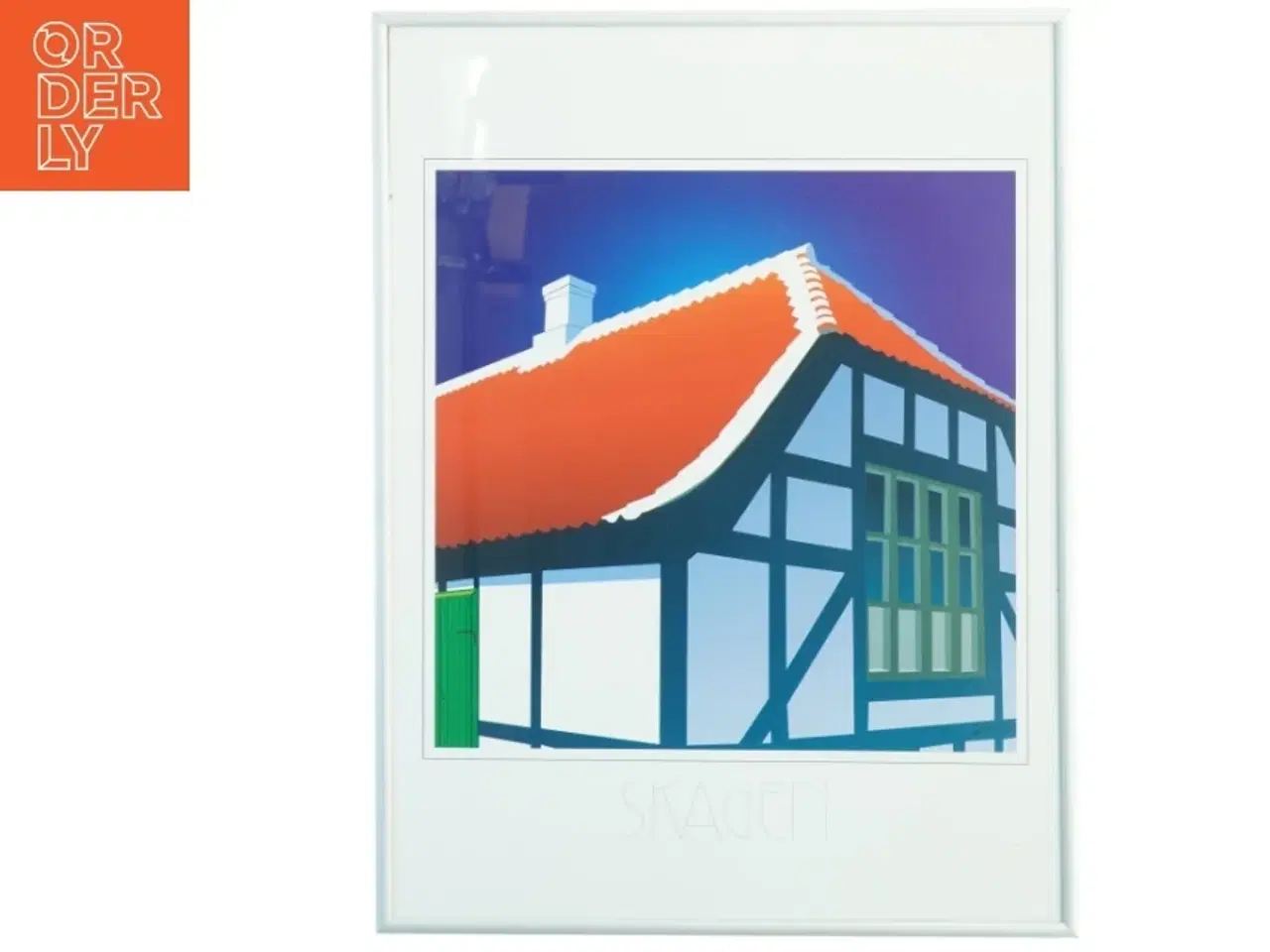 Billede 1 - Indrammet billede af Skagen hus (str. 41 x 30 cm)