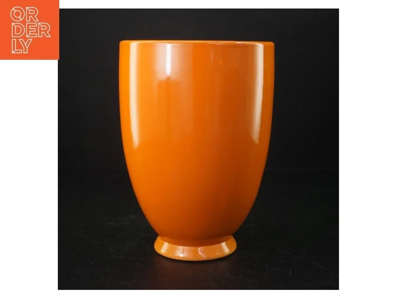 Billede 1 - Orange keramikvase (str. 22 cm)