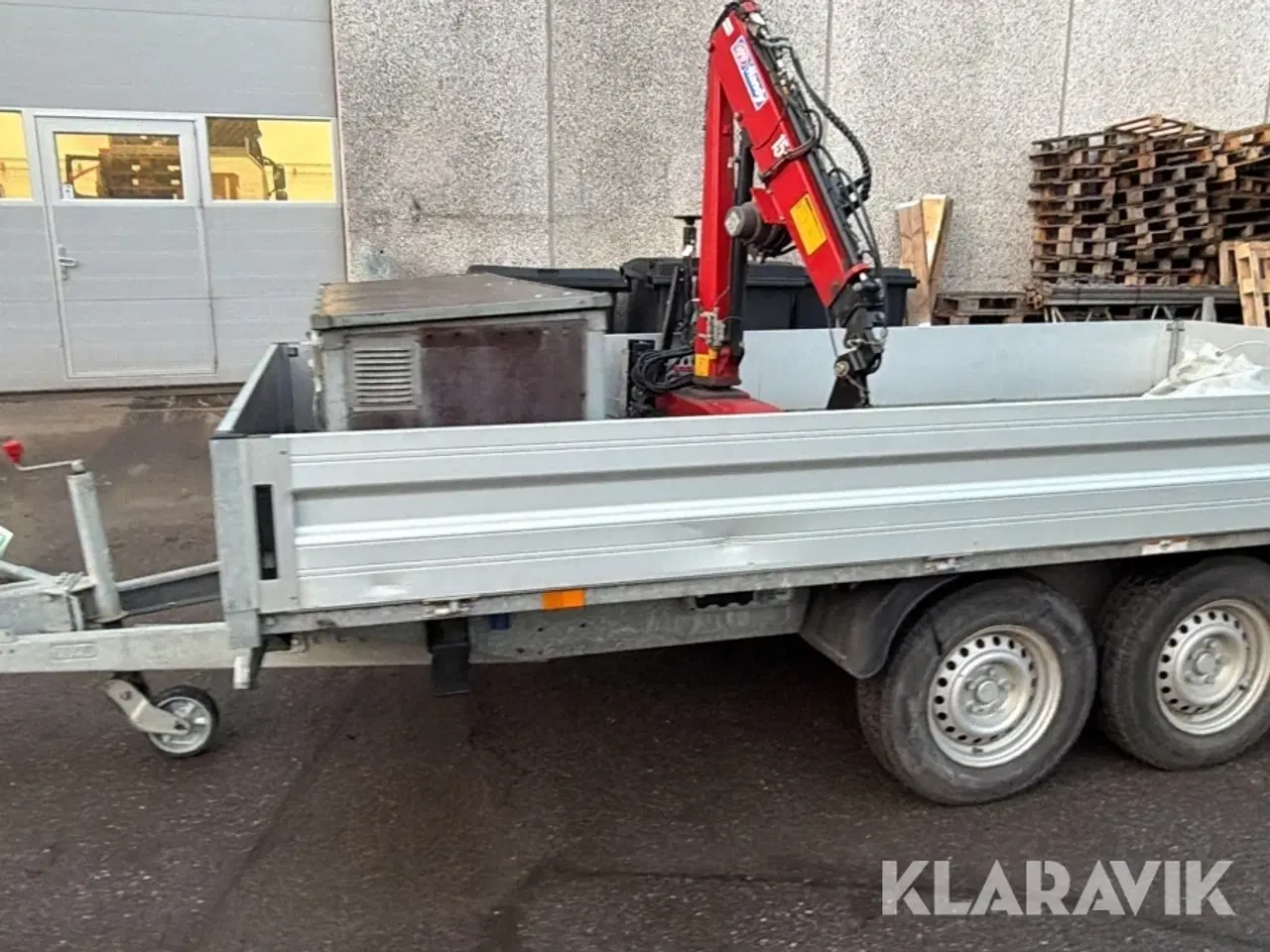 Billede 3 - Humbaur 3.500 kg 3-akslet trailer med HMF 152 kran Humbaur 354121