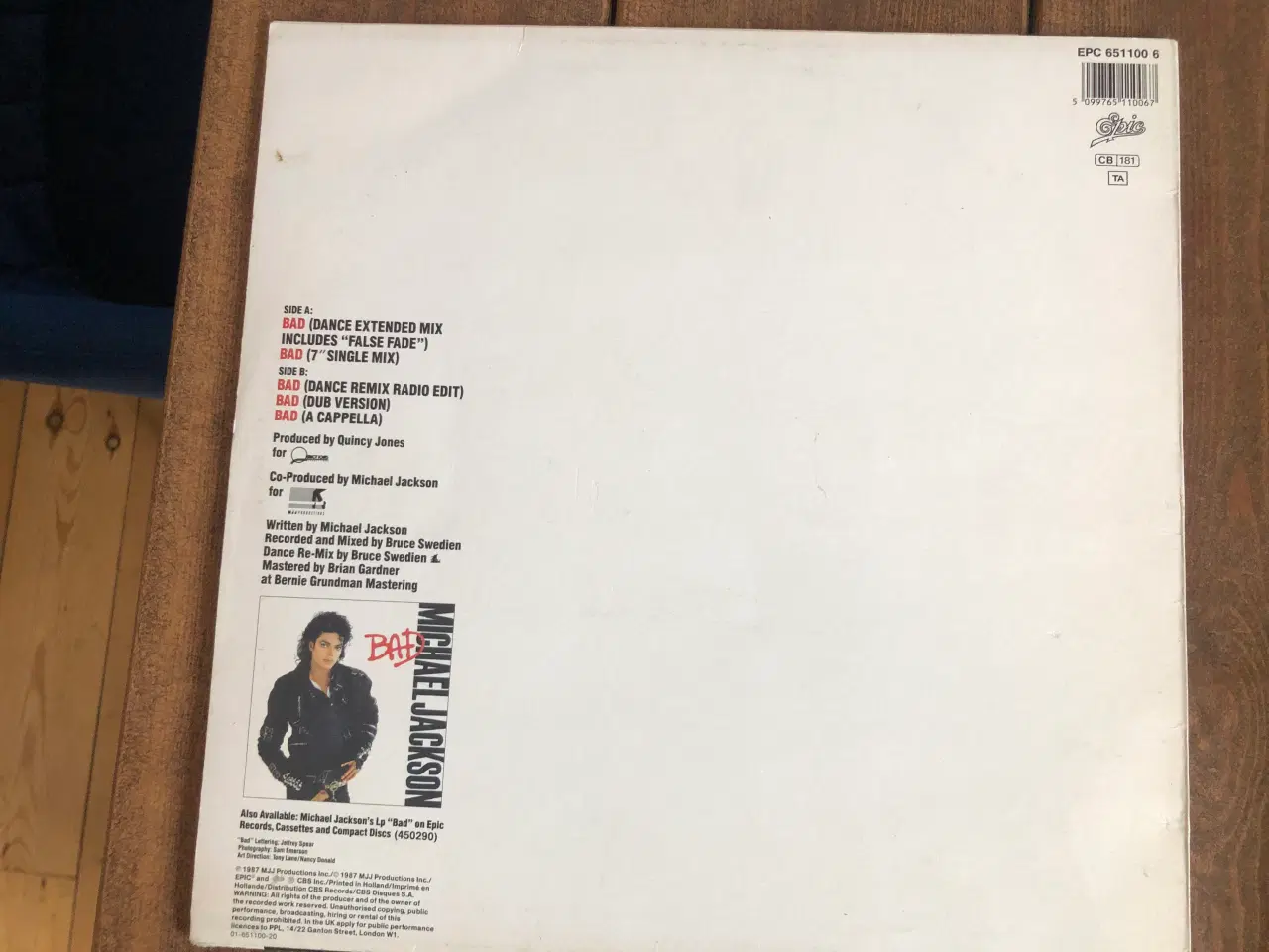 Billede 2 - Maxi Single. Mickael Jackson. Bad. Vg+/Vg+