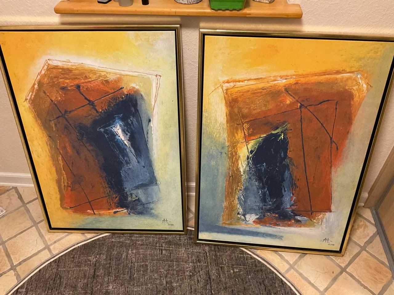 Billede 1 - 2 stk lærredstryk af Anette Hansen.