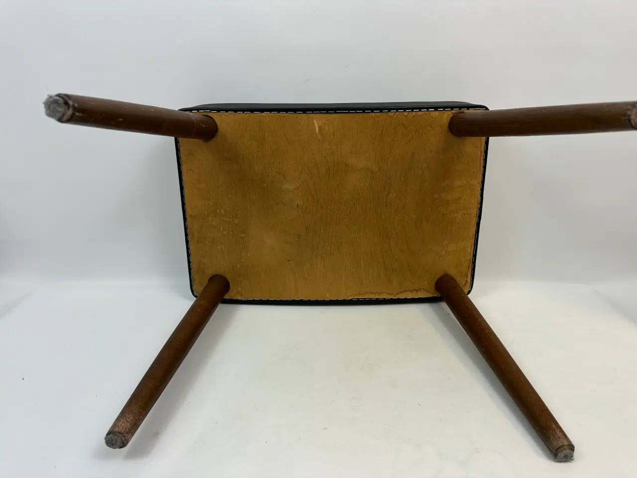 Billede 5 - Retro skammel i teak og sort nappa