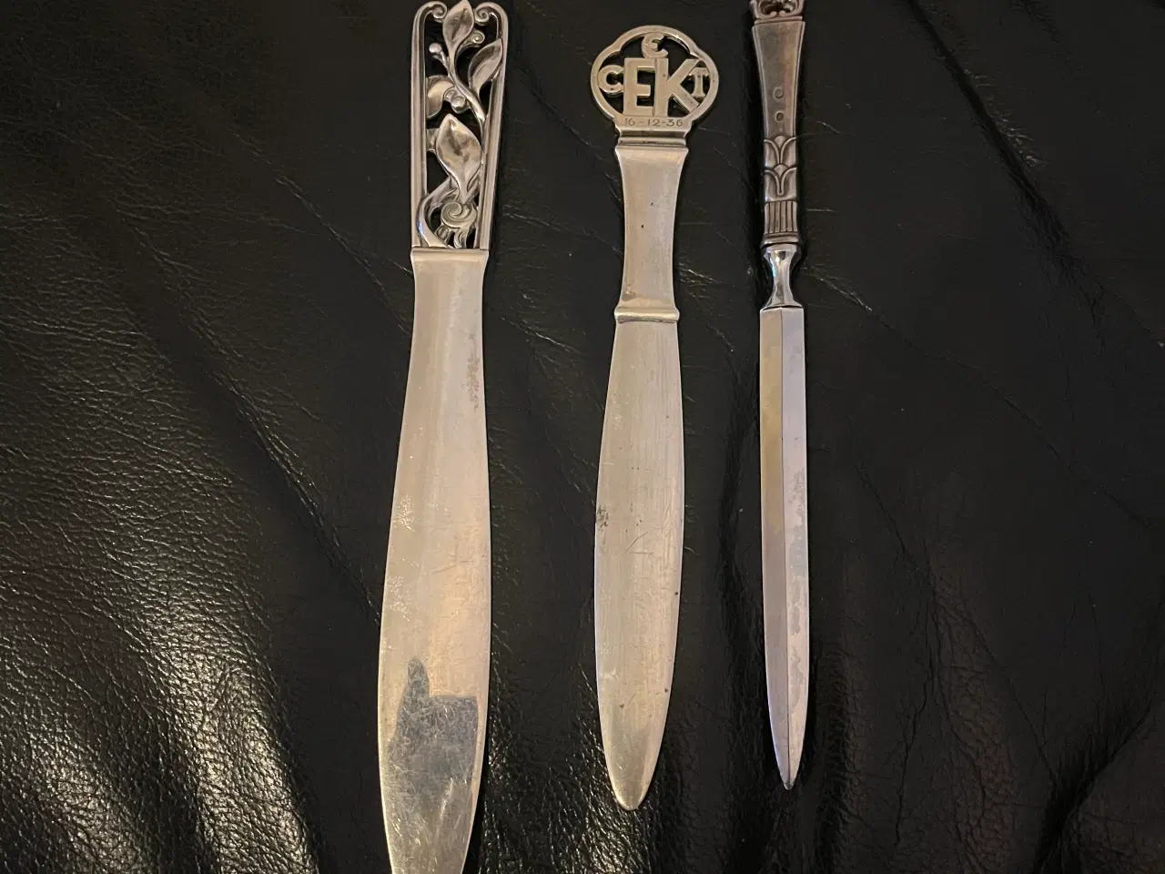 Billede 5 - 3 brev åbnere i tre tårnet sølv