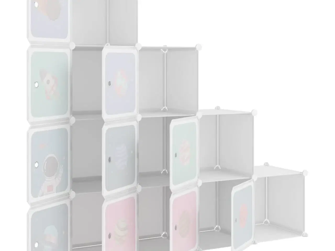 Billede 6 - Kubeopbevaringsskab til børn med 10 kuber hvid PP