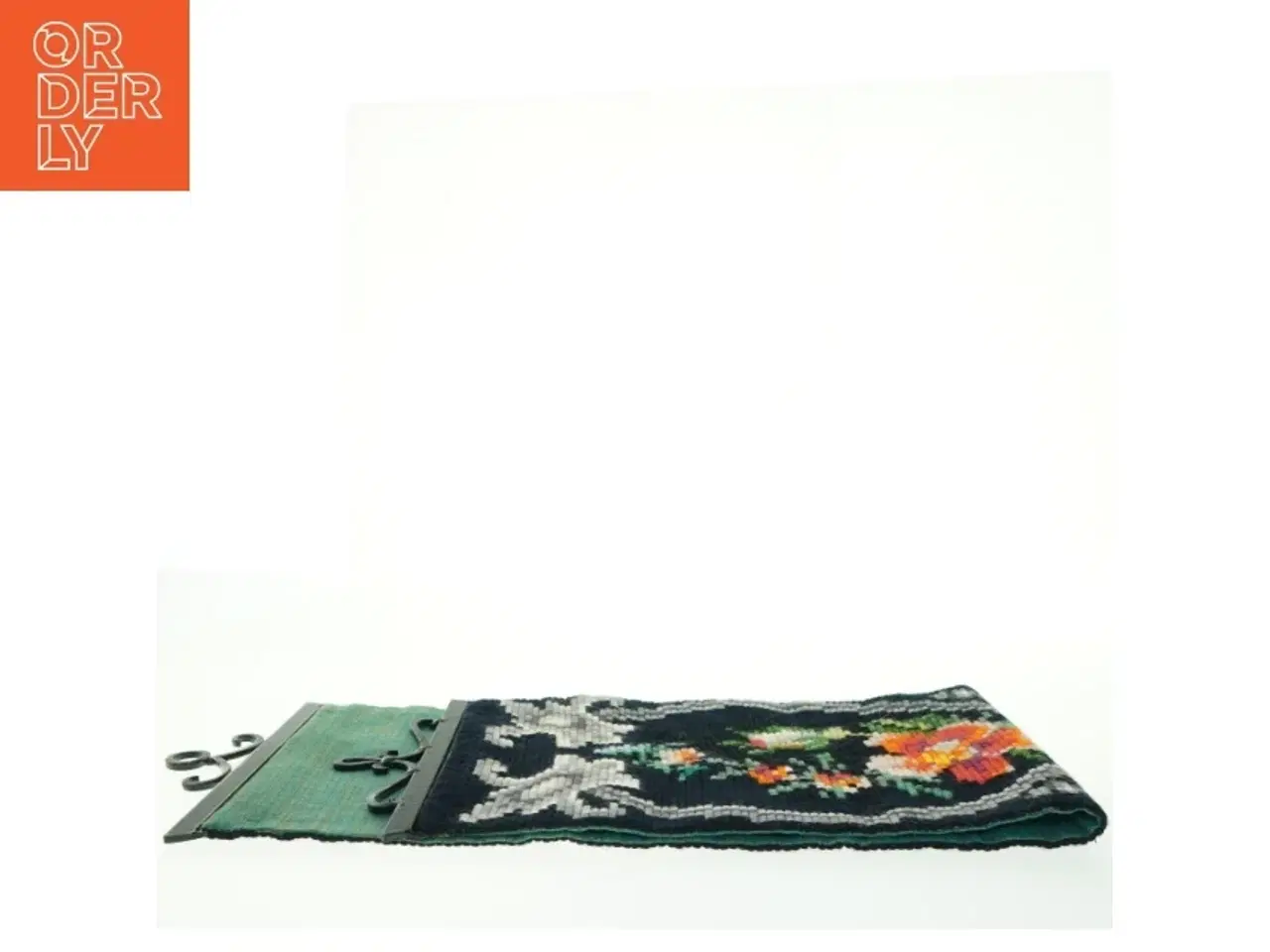 Billede 2 - Vægtæppe med blomstermotiv/ norsk almue, håndlavet (str. 108 x. 25 cm)
