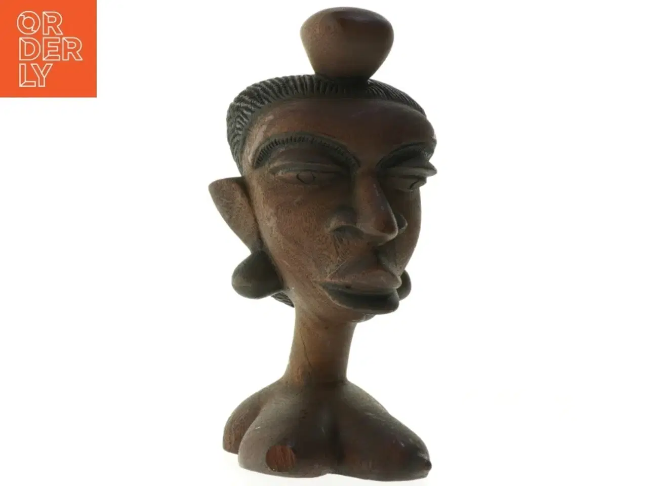 Billede 1 - Træskulptur af kvinde (str. 28 x 13 cm)