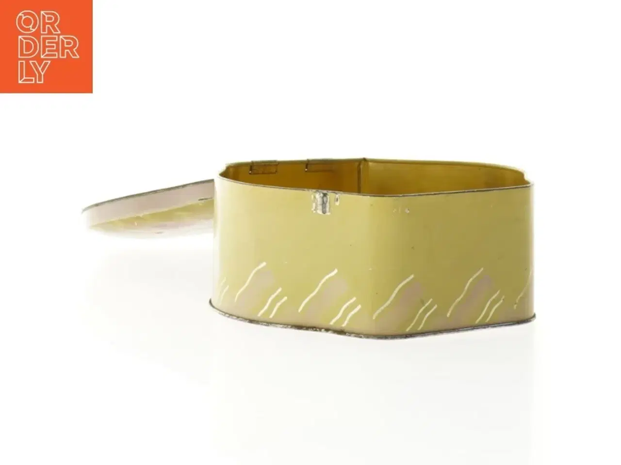 Billede 3 - Antik Engelsk metaldåse 1920&#39;erne med blomstermotiv (str. 16,5 x 16,5 x 7 cm)
