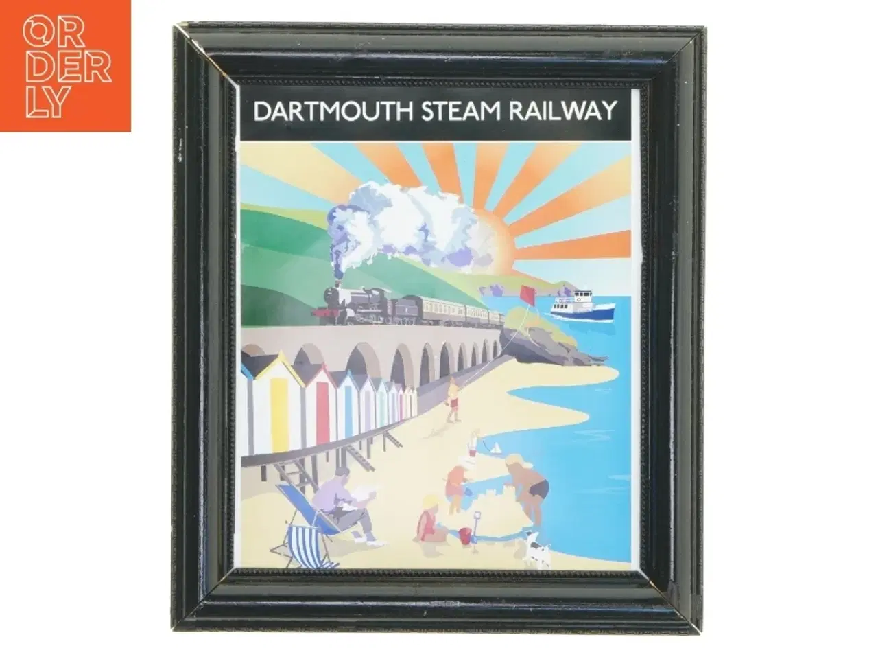 Billede 1 - Dartmouth Steam Railway billede med ramme (str. 29x25,5 cm)