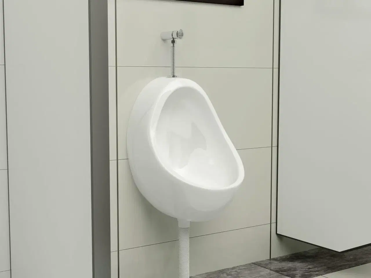 Billede 1 - Væghængt urinal med skylleventil keramisk hvid