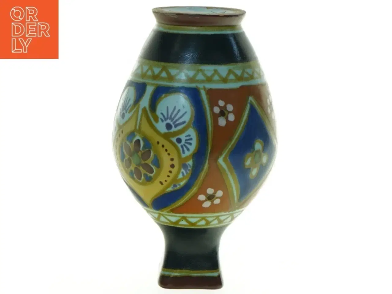 Billede 4 - Fajance Art Deco håndmalet vase fra Lindus Arnhem Holland (str. 17 x 10 cm)