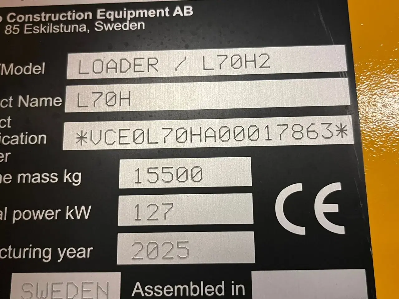 Billede 2 - Volvo L 70 H H2 BEMÆRK MED GARANTI FRA VOLVO FREM TIL DEN 30.11.2026. AGRICULTURE DK-maskine med lang arm, Co-Pilot & med 750mm Michelin MEGA X BIB hjul.