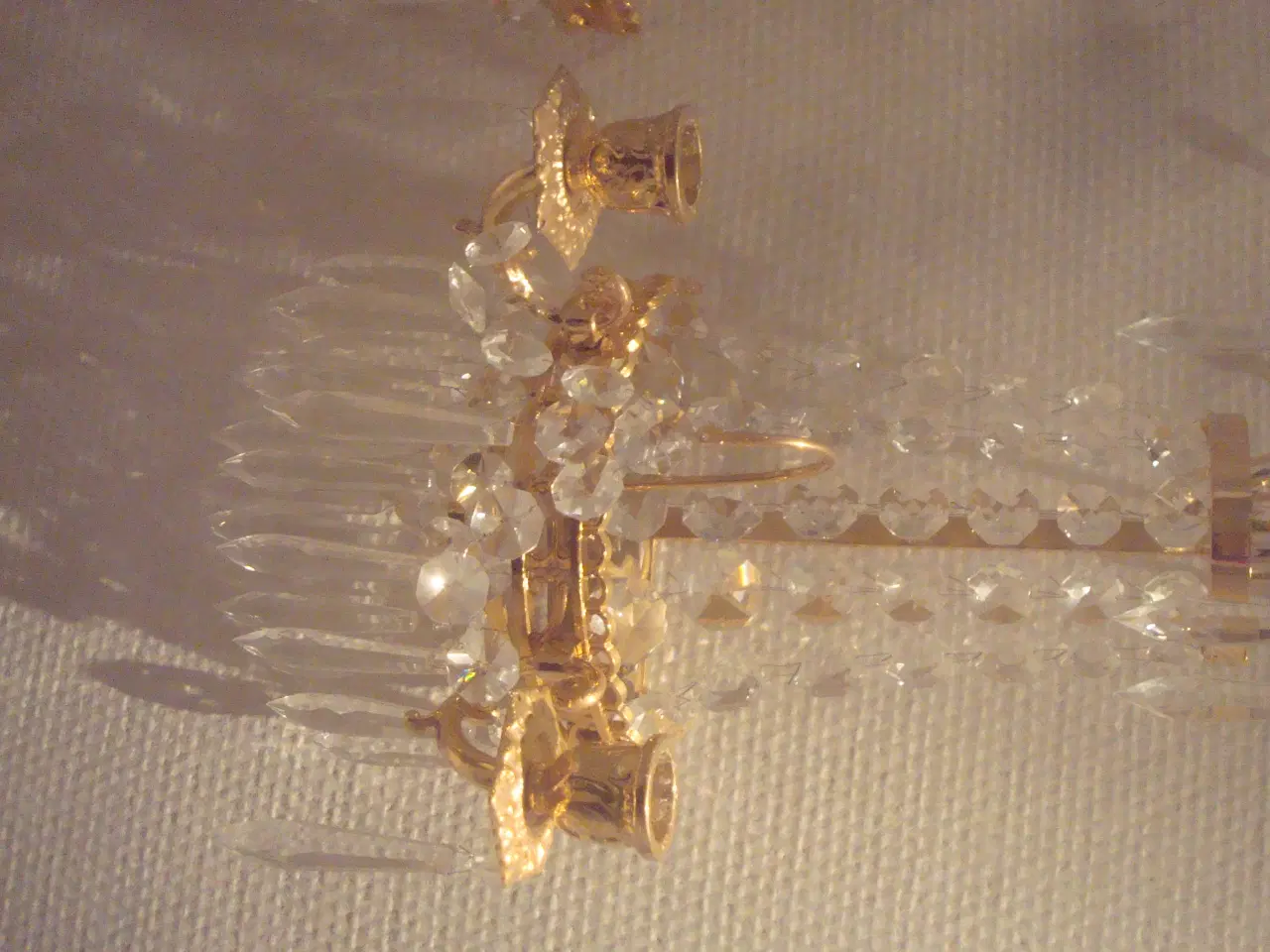 Billede 2 - PRISME LAMPETTER . 2-ARMEDE, FORGYLDTE, FLOTTE