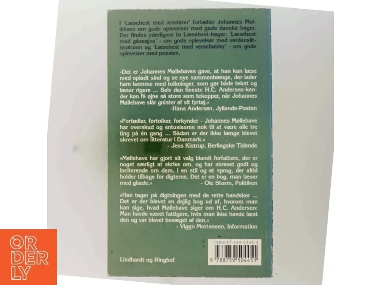 Billede 3 - Læsehest med æselører : oplevelser med danske bøger fra H.C. Andersen og Blicher til Benny Andersen og Lola Baidel af Johannes M&#