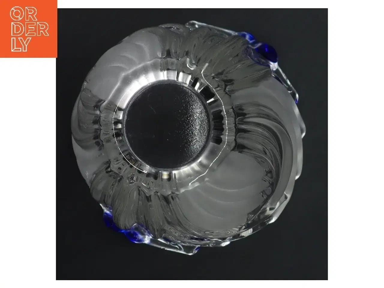 Billede 4 - Glasvase med mønster (str. Ø 14 cm længde 21 cm)