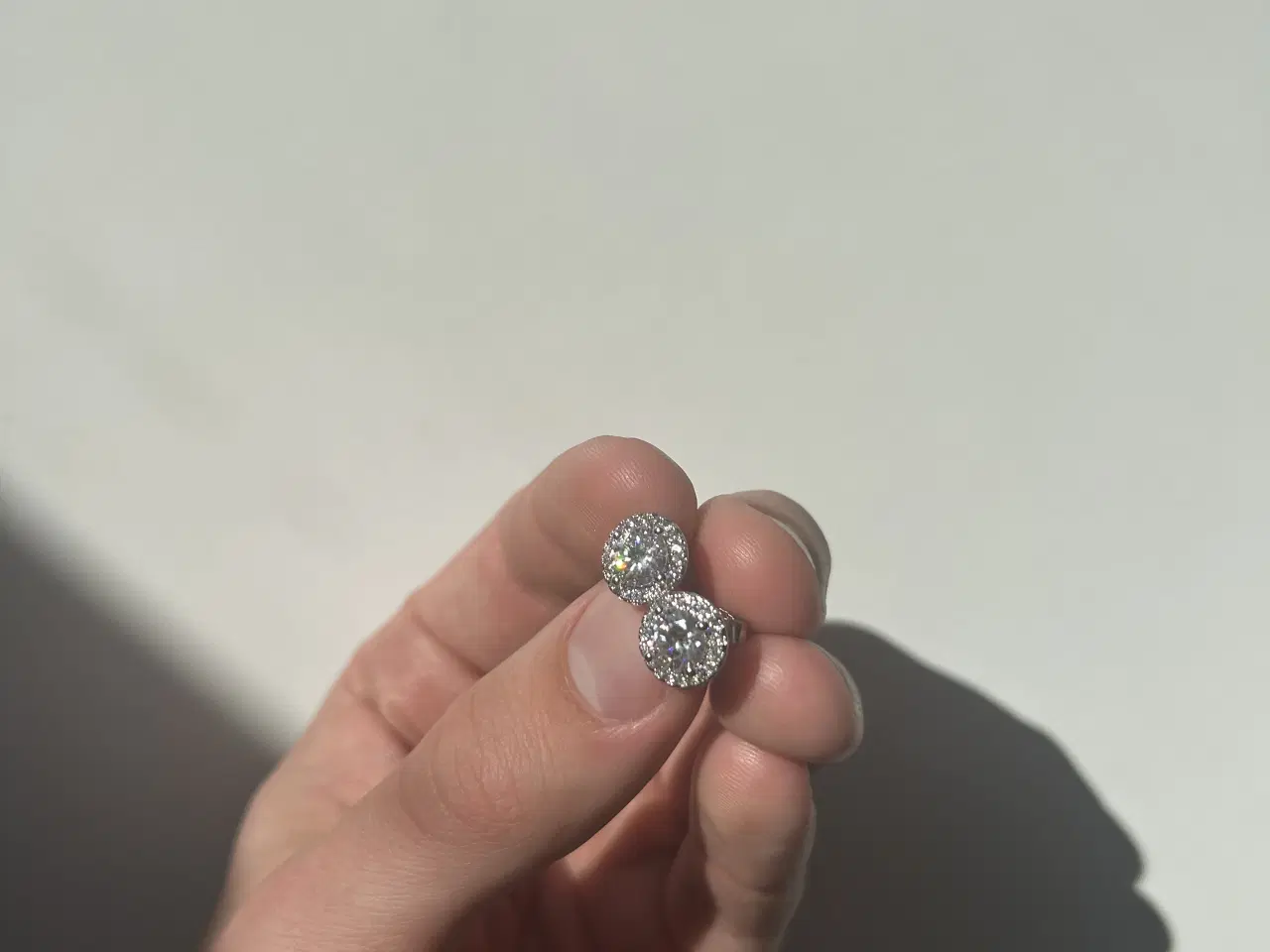 Billede 6 - Moissanite Halo øreringe 2 ct (1 per øre) · Hvidgu