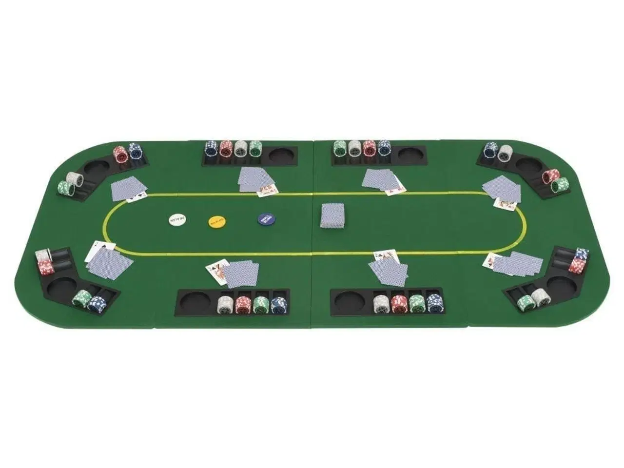 Billede 3 - Foldbar pokerbordplade til 8 spillere rektangulær grøn