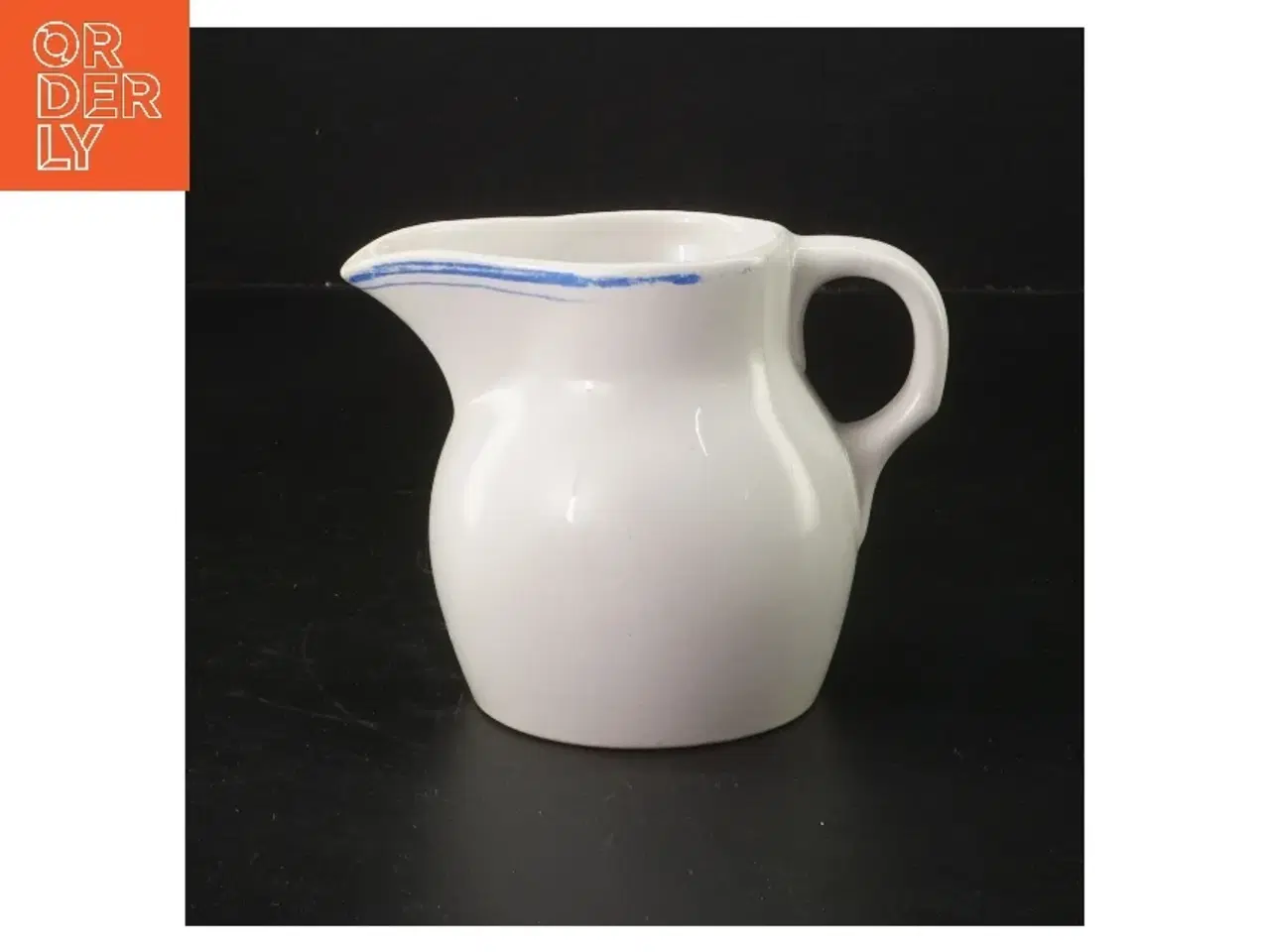 Billede 1 - Lille flødekande med blå detalje (str. 10 cm)