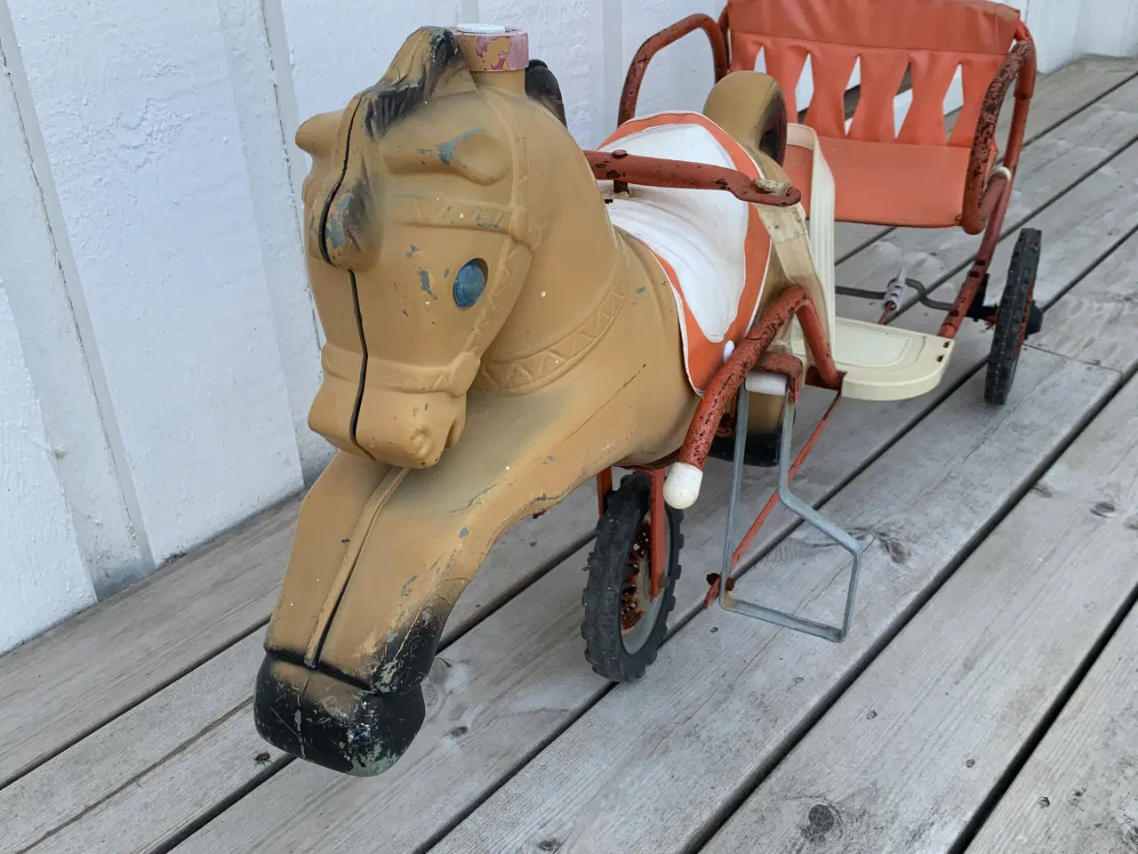 Billede 2 - Antik hest med sulky/vogn