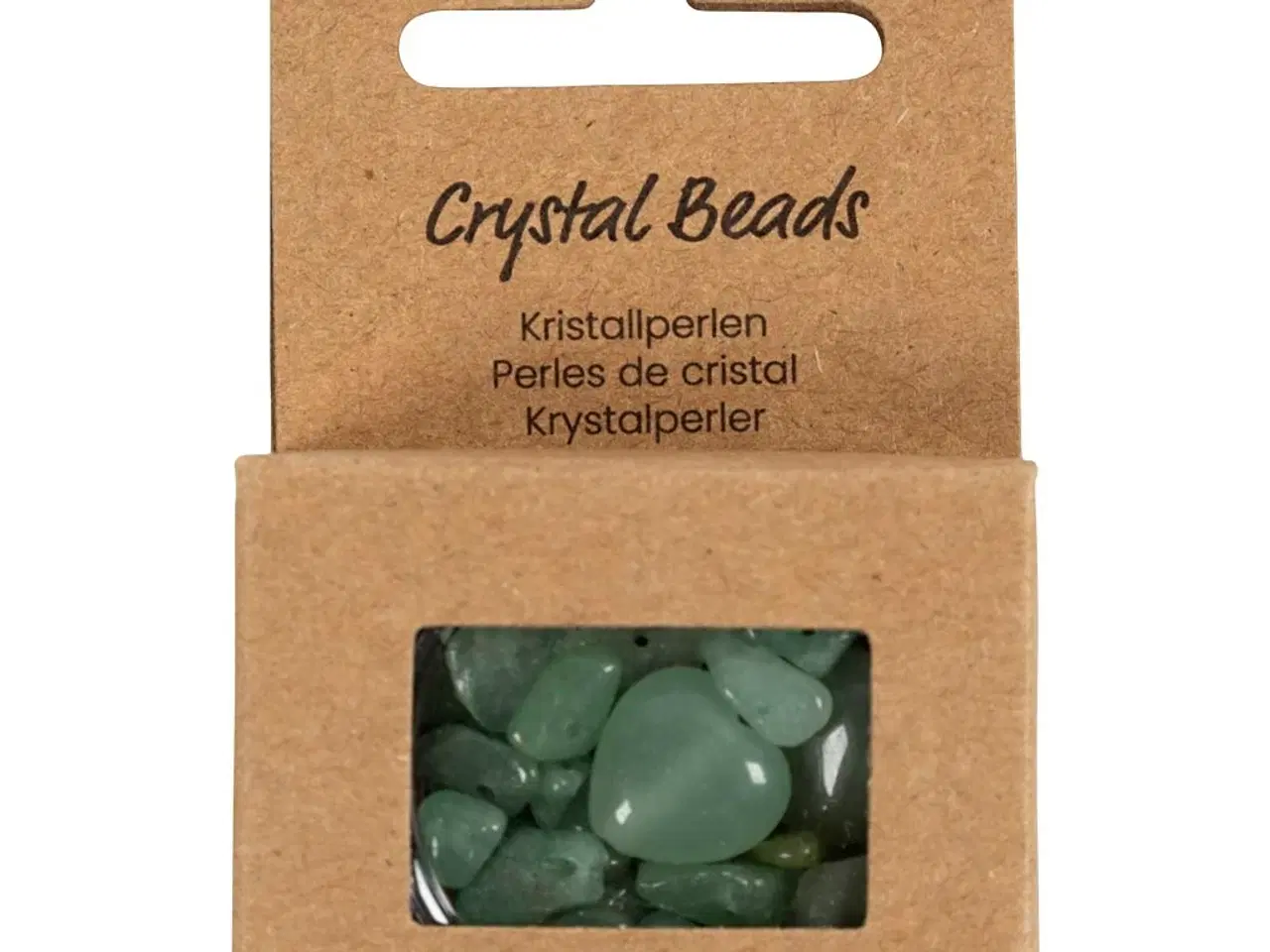 Billede 1 - Krystalperler, Aventurin, diam. 7-12 mm, hulstr. 1 mm, grøn, 63stk./ 1 pk.