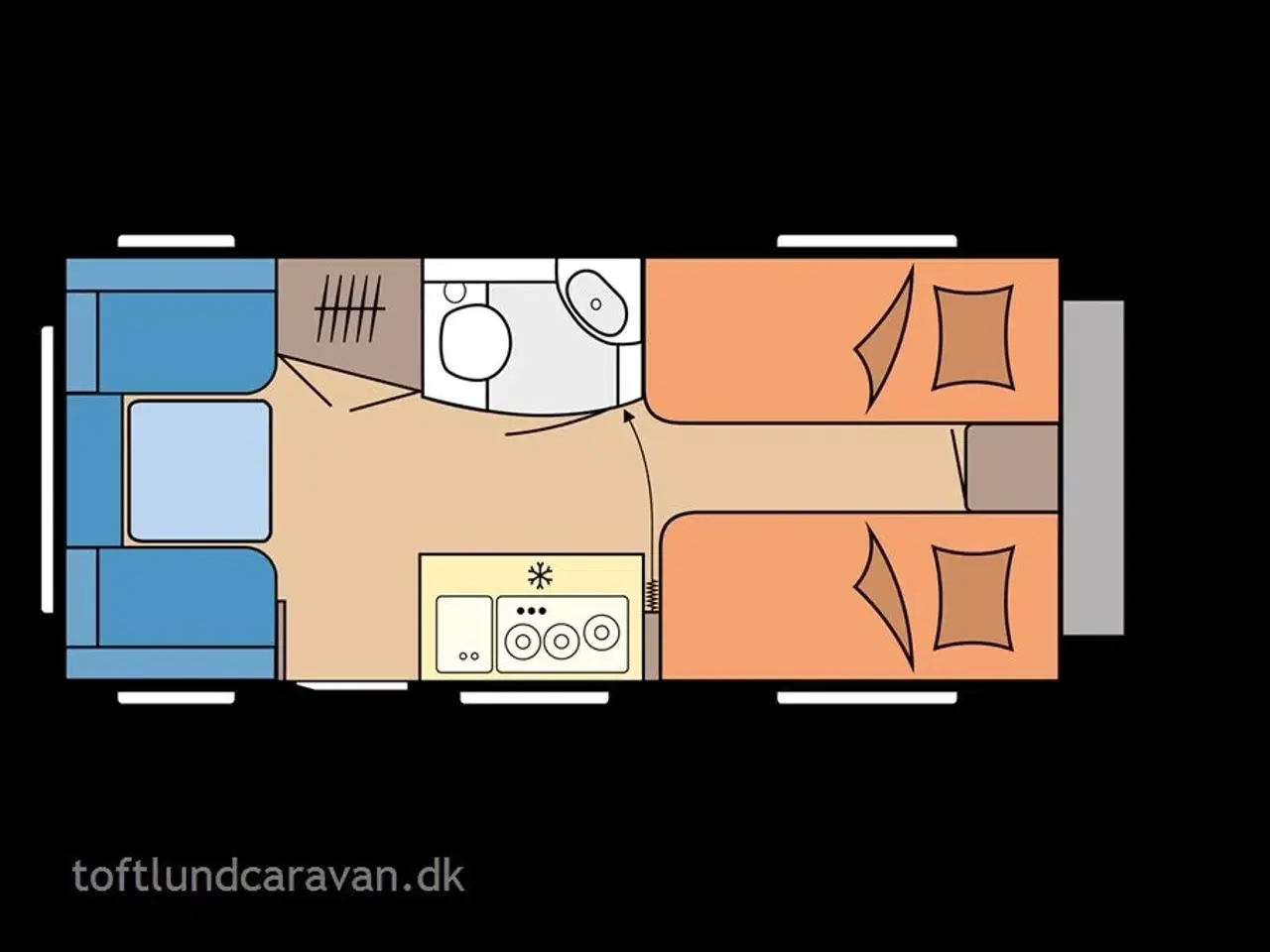 Billede 2 - 2025 - Hobby On Tour 460 DL    aut. HOBBY forhandler. NY 2025 ENKELTSENGE m/lameludtræk. NU PÅ LAGER klar til omgående levering.