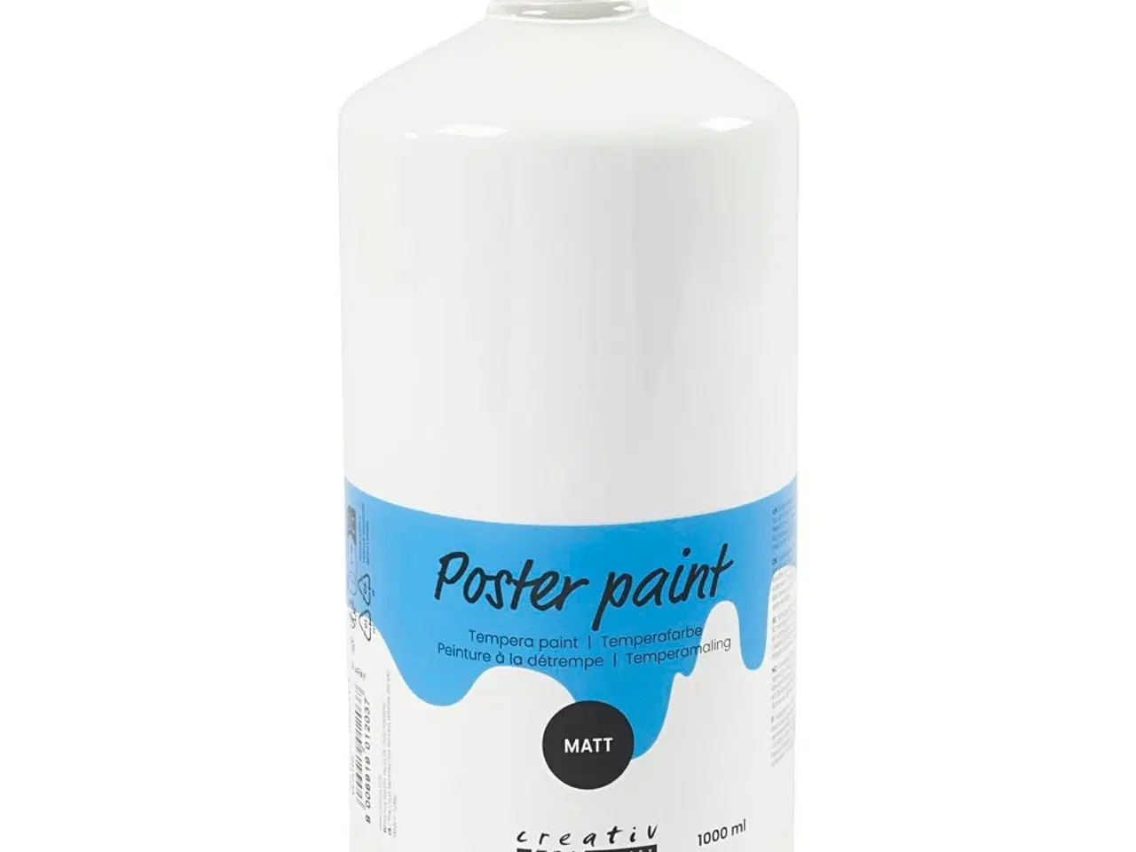 Billede 1 - Temperamaling Mat, hvid, 1000ml/ 1 fl.