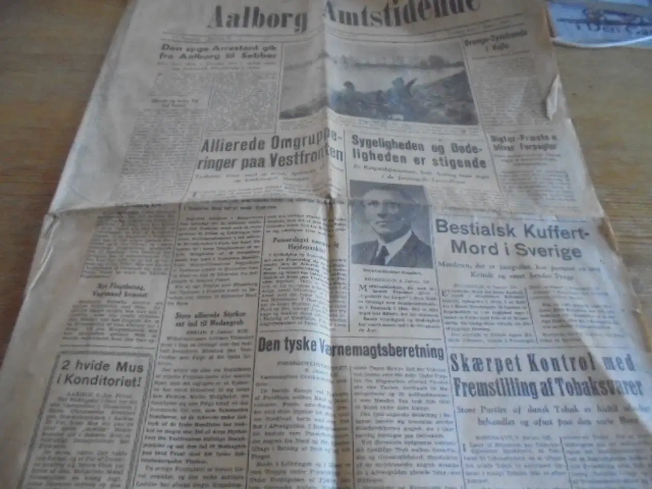 Billede 1 - Aalborg Amtstidende 7. januar 1945 (søndagsavis)  