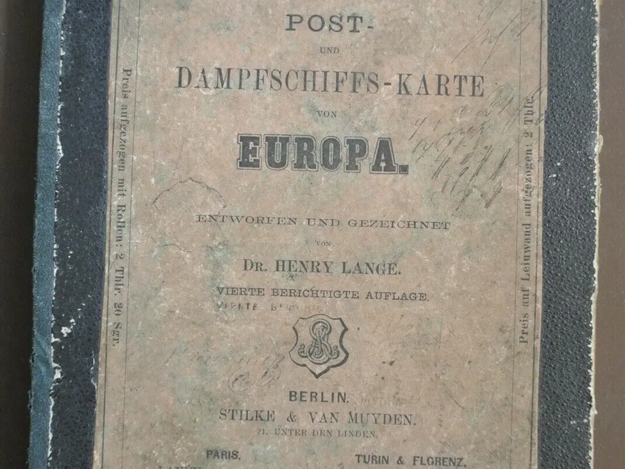 Billede 1 - eisenbahn- post- und dampschiffs-karte von europa 