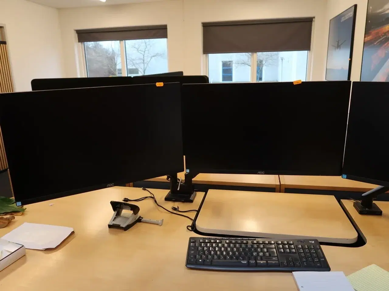 Billede 3 - 3 stk. computerskærme AOC 24B2 med tastatur, mus, computer HP EliteDesk