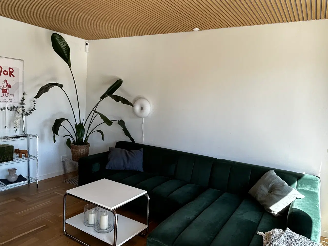 Billede 1 - Chaiselong sofa i grøn velour