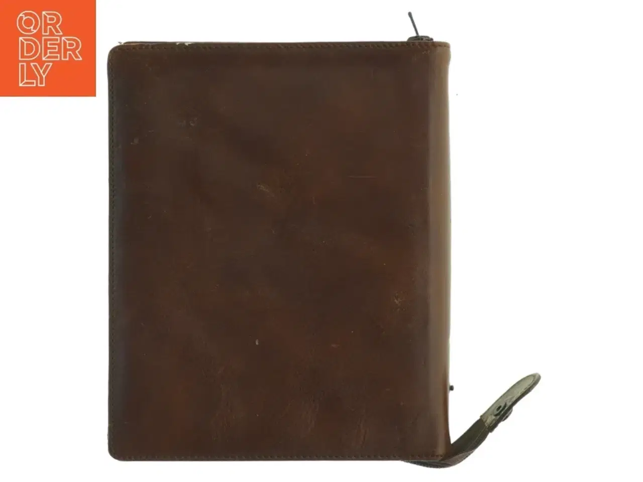 Billede 5 - Brun ringbindspung i læder (str. 23 x 19 cm)