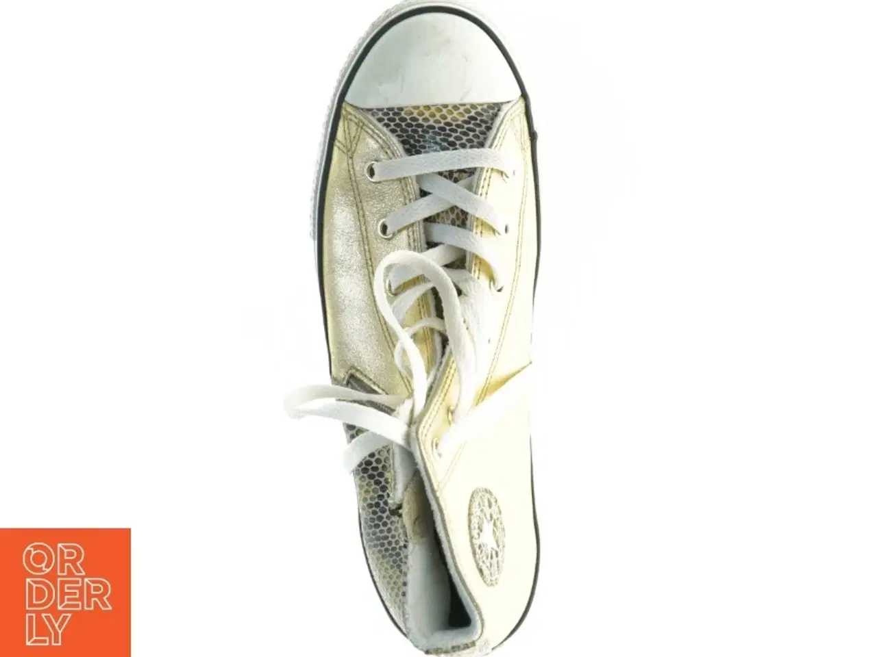 Billede 4 - Guldfarvet og slangeprint høje sneakers fra Converse (str. 38,5)