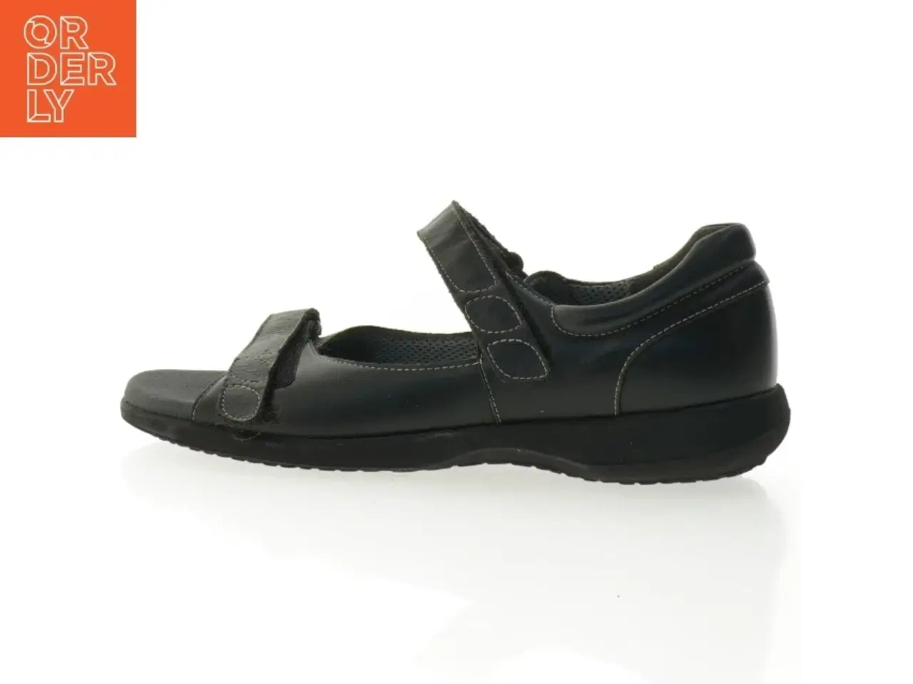 Billede 1 - Sorte læder sandaler fra New Feet (str. 42)