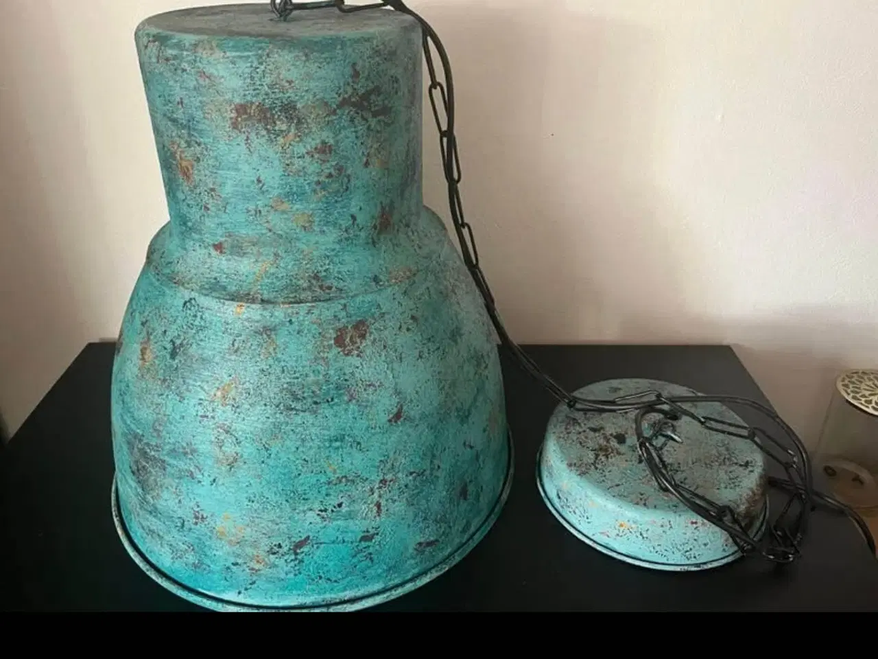 Billede 1 - Håndmalede stor lampe i ø37