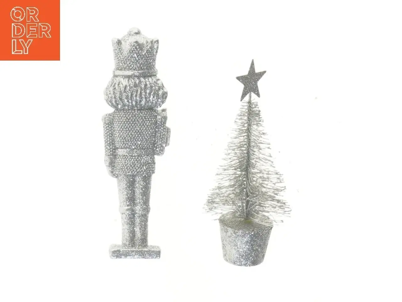 Billede 2 - Sølvglitrende juledekorationer (str. 16 cm)