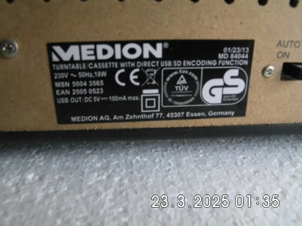 Billede 5 - Medion MD 84044 pladespiller og kassetteafspiller