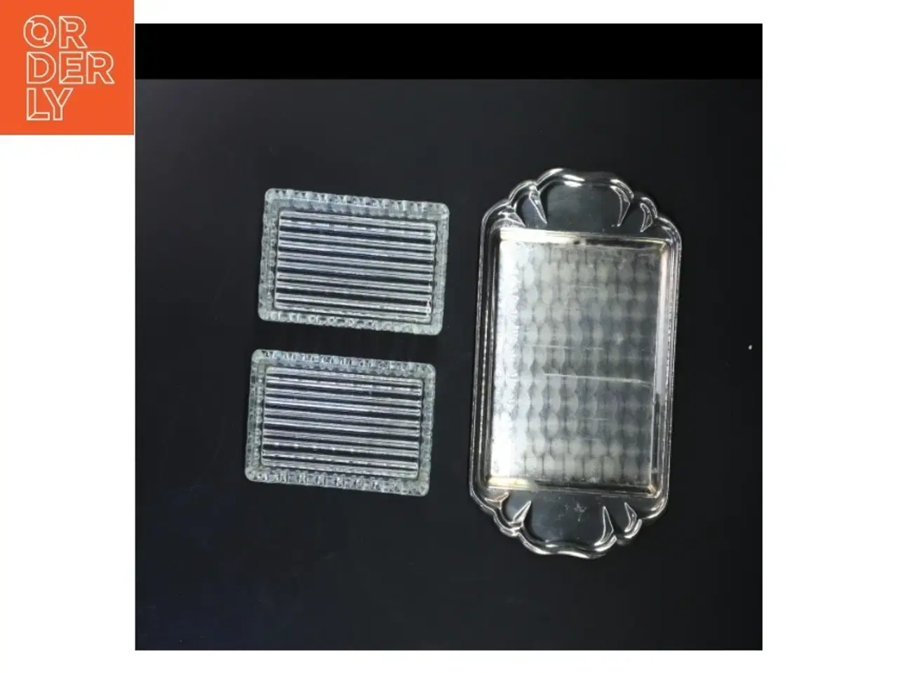 Billede 3 - Glas skålesæt med bakke (str. 23x15 cm)