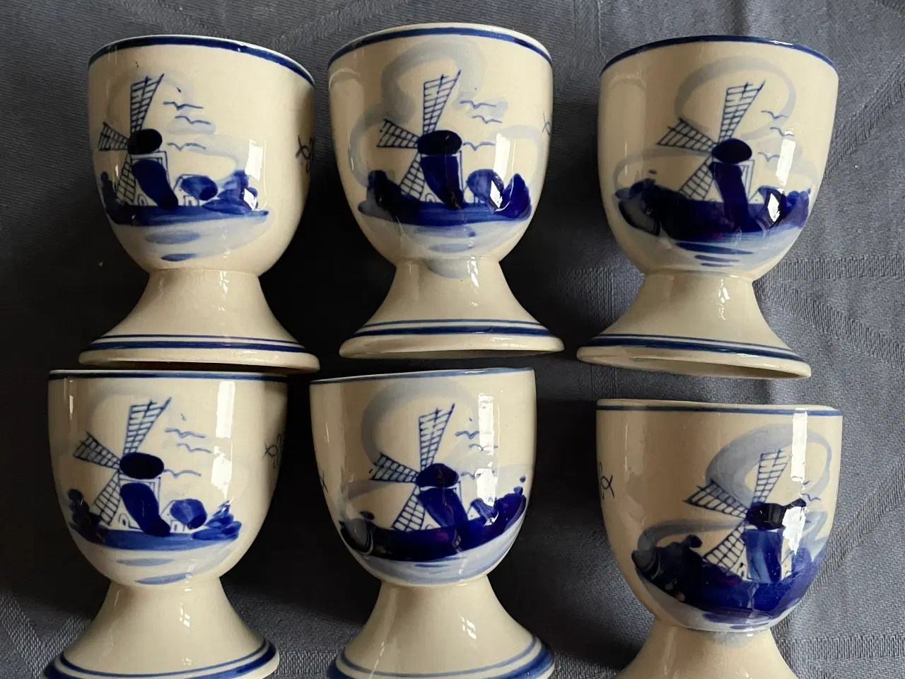 Billede 1 - Blue Delft Deco Æggebægere 6 stk.