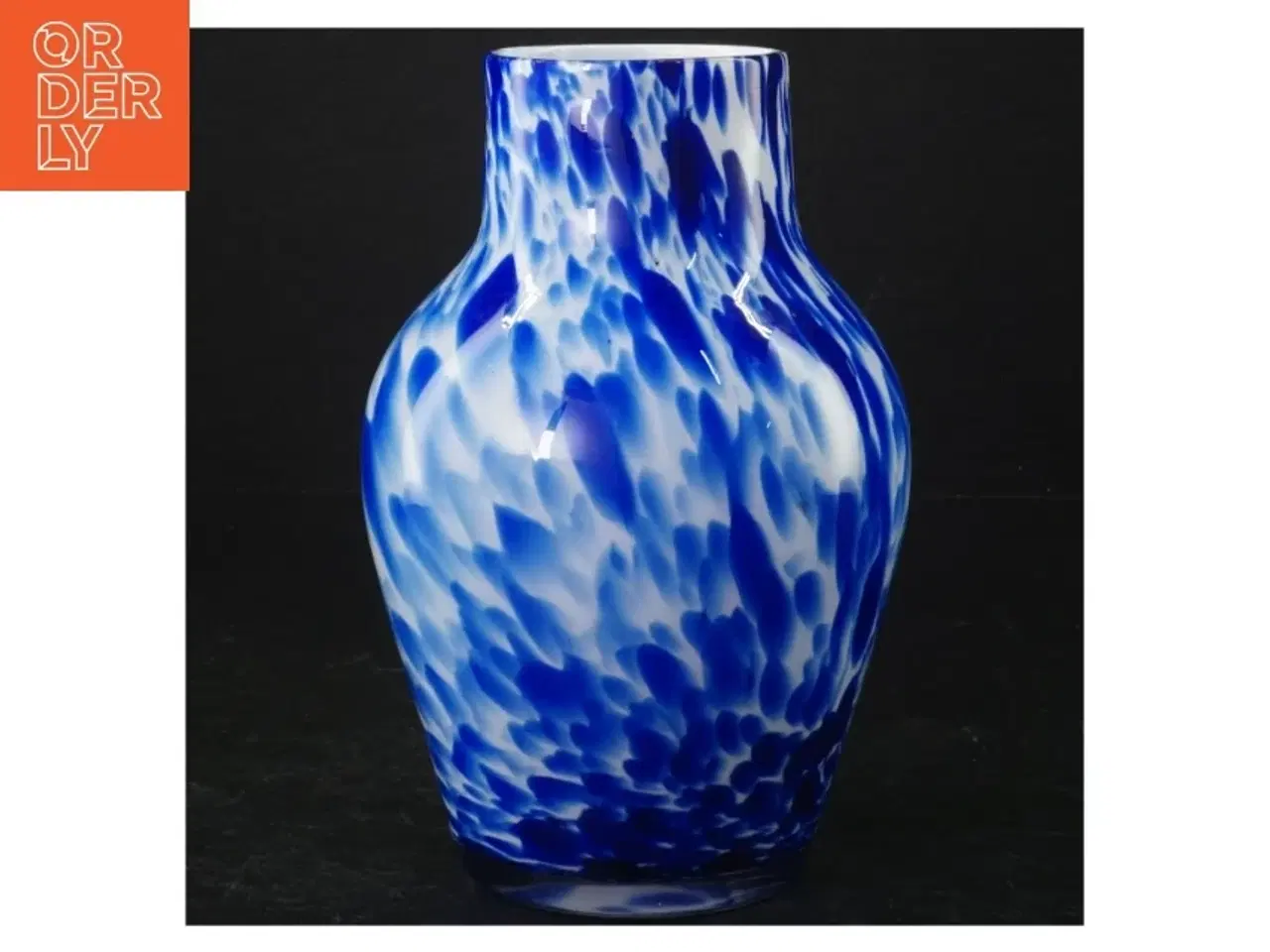 Billede 1 - Blåt glaskunstvase (str. 17 cm)
