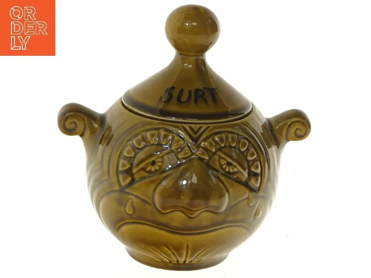 Billede 1 - Keramisk krukke med låg (str. 14x17 cm)