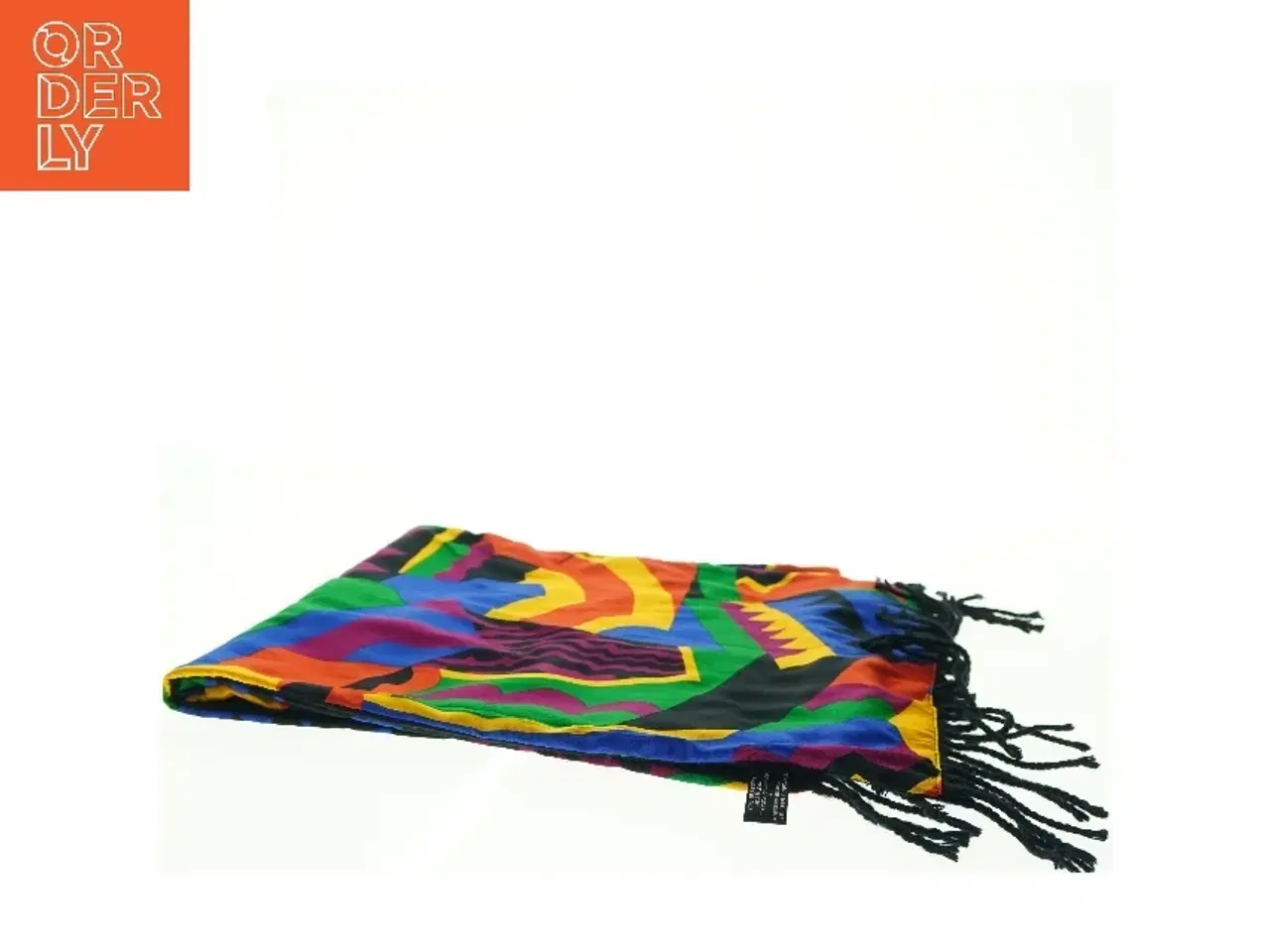 Billede 2 - Farverig tørklæde med frynser (str. 35. x, 160 cm)